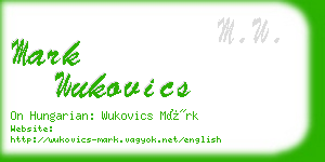 mark wukovics business card